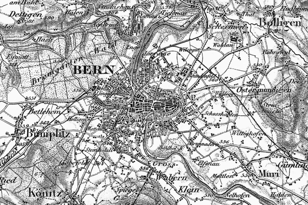 Bern, Landeskarte Jahr 1900