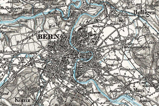Bern, Landeskarte Jahr 1950