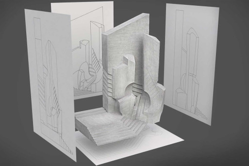 3D-Modellierung Betonskulptur, HMQ AG