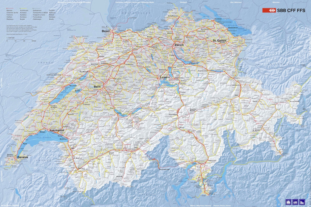 SBB Trafimage, Schweizer Streckenplan