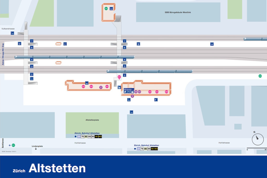 SBB Trafimage, Bahnhofplan Zürich Altstetten