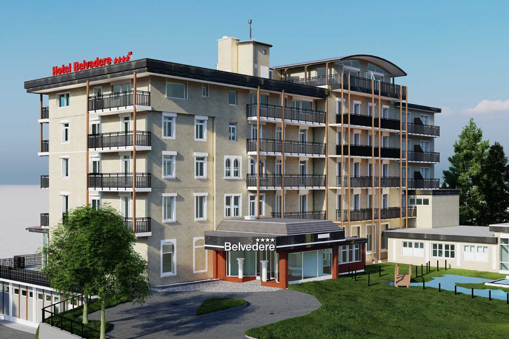 Grindelwald, Hotel Belvedere, Gebäudevermessung mittels 3D-Laserscanning, HMQ AG