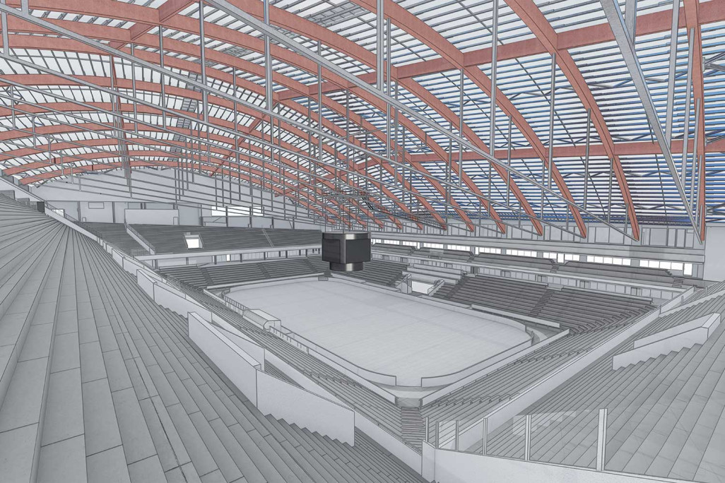 Bern, PostFinance Arena, 3D-Modell, HMQ AG