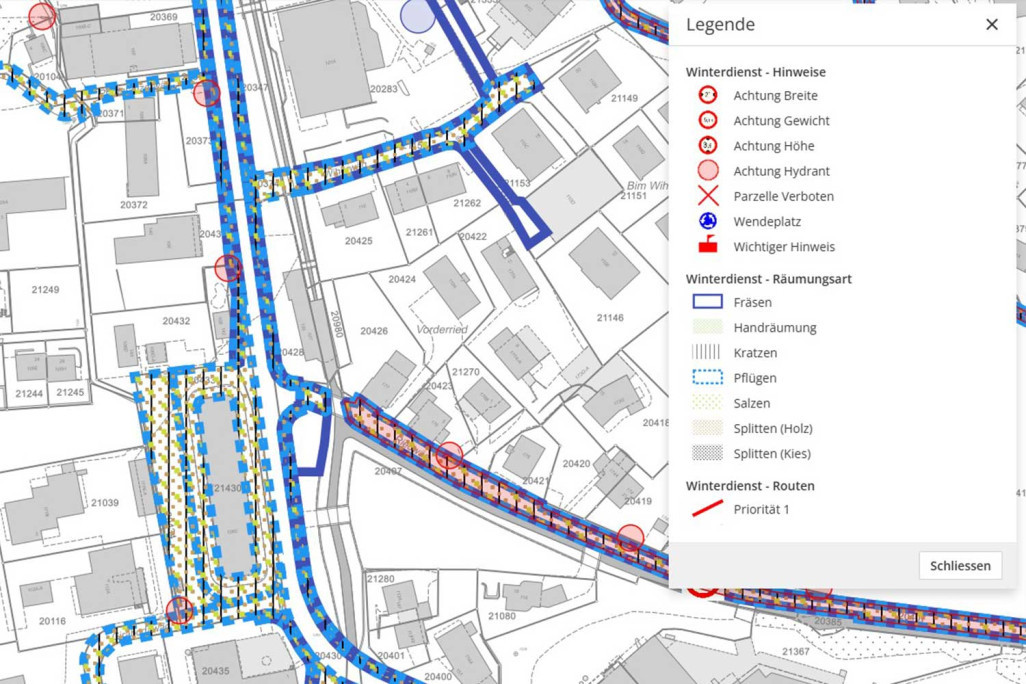 WebGIS, Winterdienst im Geoportal, HMQ AG