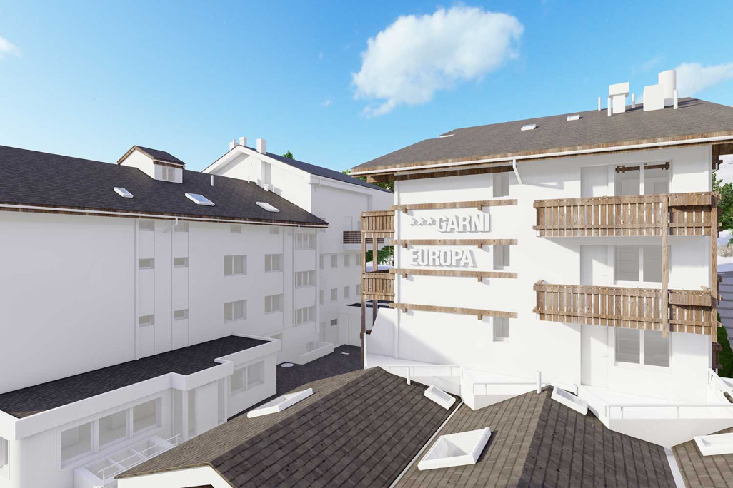Saas Fee VS, Hotel Europa, 3D-BIM-Modell, HMQ AG
