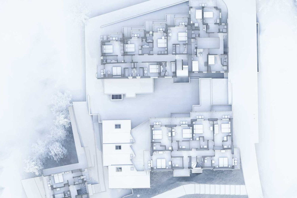 Saas Fee VS, Hotel Europa, 3D-Grundriss aus Gebäudeaufmass, HMQ AG