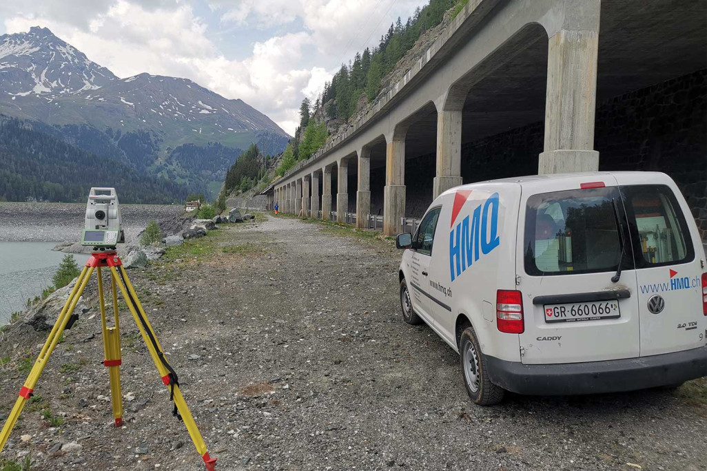 Vermessung, Marmorera Stausee Viadukt an der Julierstrasse, BIM2Field, HMQ AG